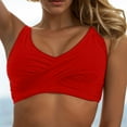 thumbnail image 5 of NIEWTR swimsuit for Women Lace Up Swimwear Tops Underwire Full Coverage Bikini Top Push Up Swim Crop Top Tie Back Bathing Suit Tops Swim Bra swim suits for women Sexy Bikini Tops Only（Red，L）, 5 of 7