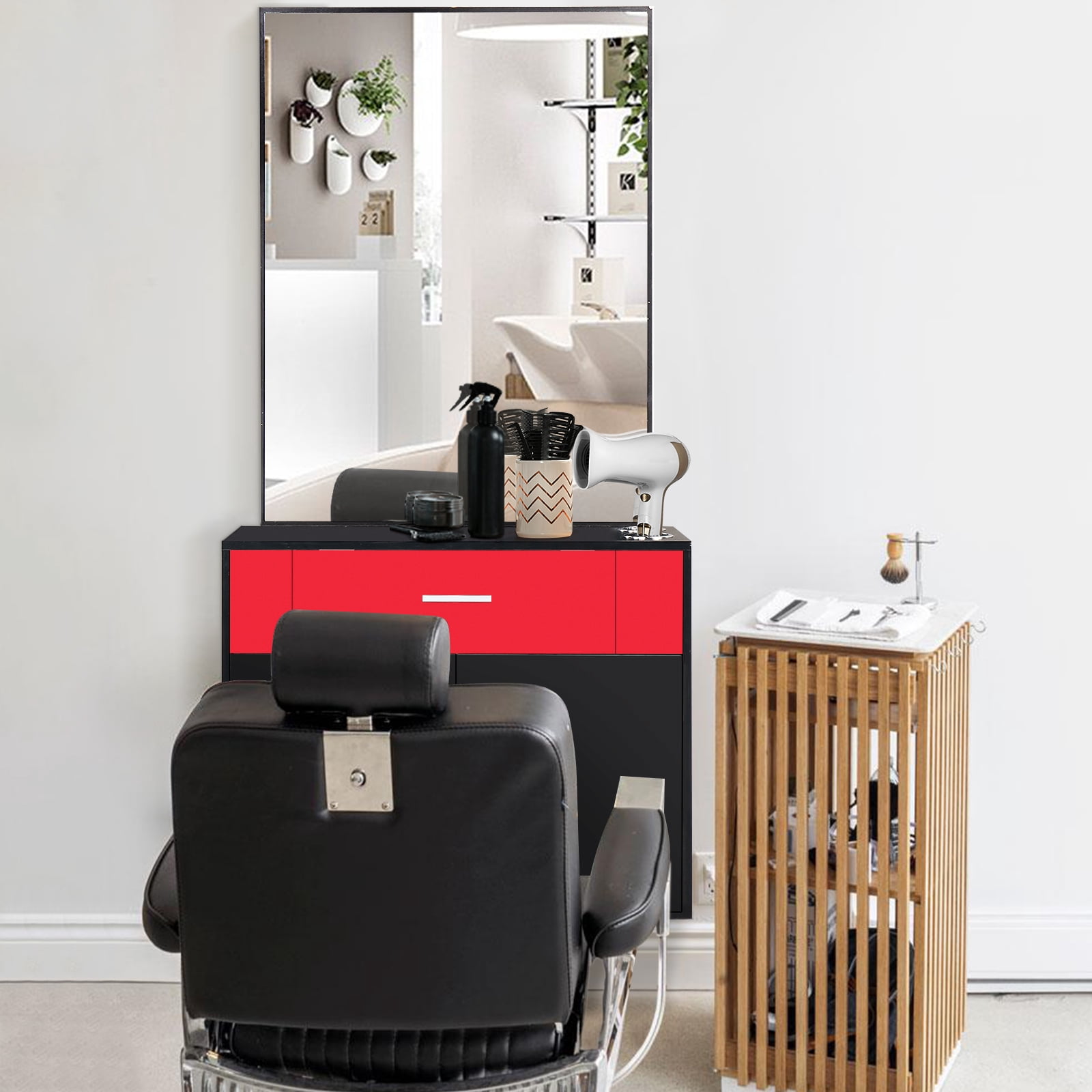 Ktaxon Wall Mount Salon Station, Barber Beauty Spa Styling Station