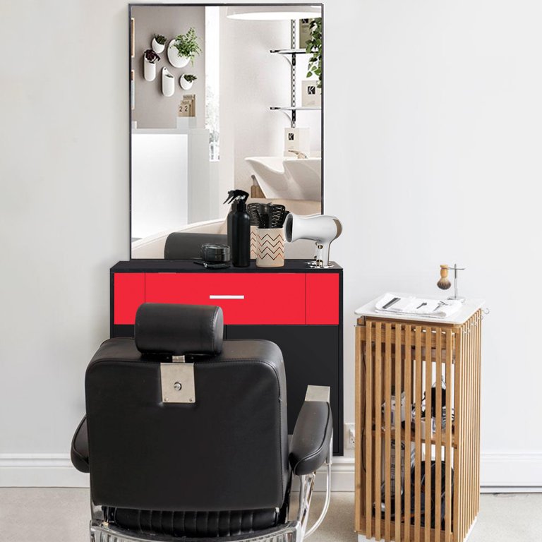 Ktaxon Wall Mount Salon Station, Barber Beauty Spa Styling Station