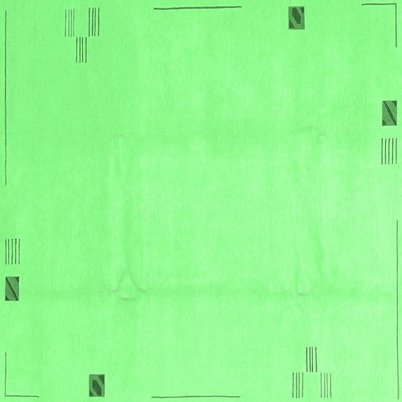 Ahgly Company Indoor Square Solid Emerald Green Modern Area Rugs, 7' Square