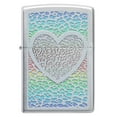 thumbnail image 6 of Zippo Heart Design Satin Chrome Pocket Lighter, 6 of 6