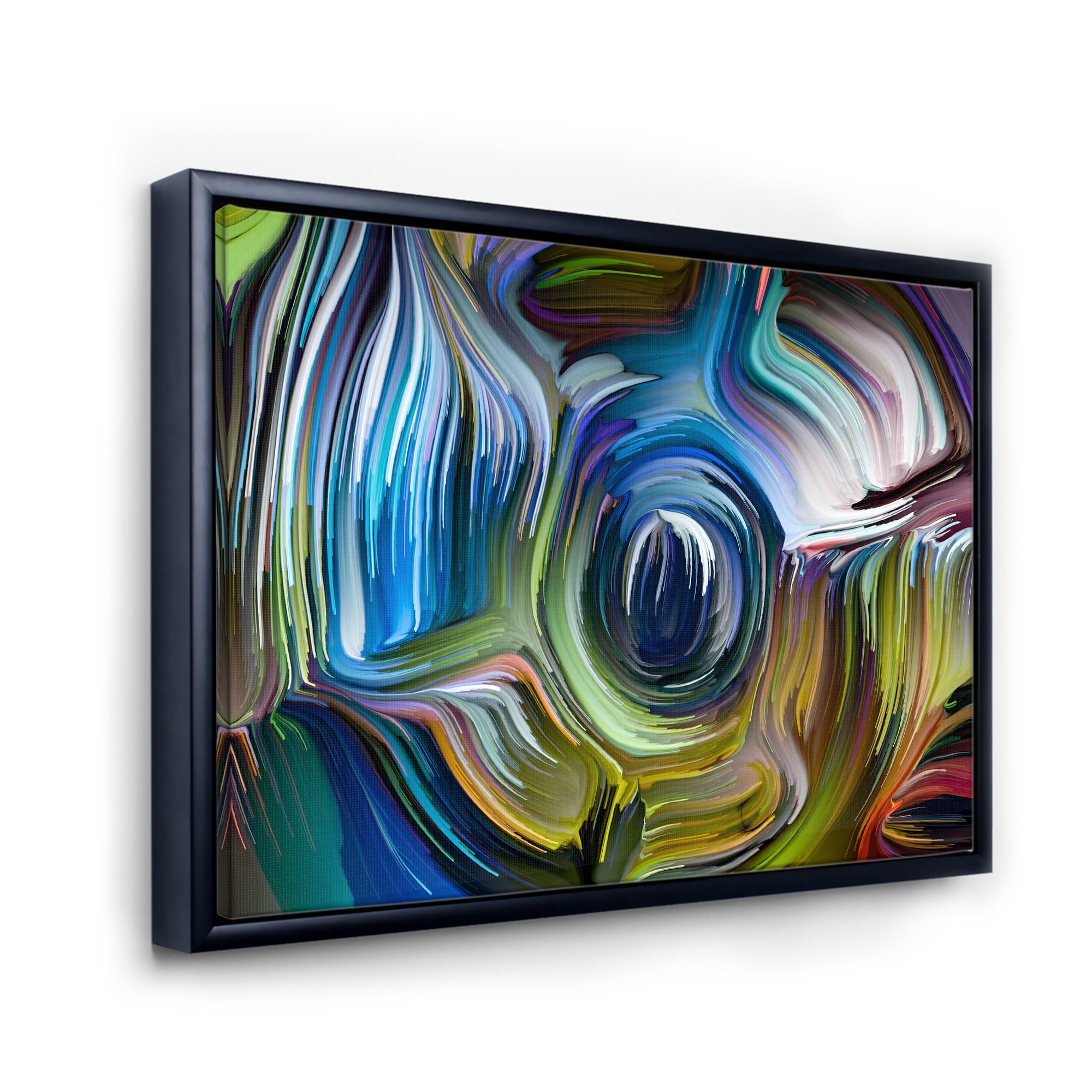 Designart 'Colour Spiral Fusion' Modern Framed Canvas Wall Art Print