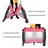 Costway Foldable Travel Baby Playpen Crib Infant Bassinet Bed Mosquito Net Music w/ Bag