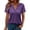 Purple, variant on ClodeEU Women's Spring Summer V Neck Short Sleeve Solid Color Loose Top T-Shirt Blue,Womens Plus S