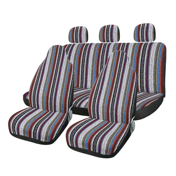 Unique Bargains 7pcs Universal Car Seat Cover Baja Blanket Multicolor Durable Bucket Protector for Car