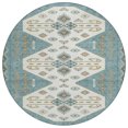 thumbnail image 2 of Addison Rugs Chantille Indoor/Outdoor Traditional Global Teal Machine Washable Round Rug, 8' x 8', 2 of 8