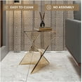 thumbnail image 5 of LeisureMod 15.75" Triangular Side Table, Stackable Plastic Accent End Table for Indoor & Outdoor Use, Weather-Resistant Modern Patio & Living Room Table, Set of 4, Amber (Transparent), 5 of 8
