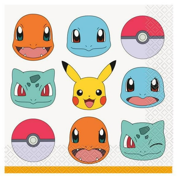 Serviettes de table Pokémon Unique Industries, lot de 16