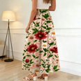 thumbnail image 6 of Arlun Bohemian Long Skirts for Women Elastic High Waist Floral Pleated A-Line Maxi Skirts 2026 Trendy Beach Vacation Outfit Loose Lightweight Flowy Summer Skirt with Pockets 24-Pink XL, 6 of 6