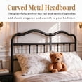 thumbnail image 5 of Apextella 18 in California King Metal Platform Bed Frame with Vintage Wavy Headboard, No Box Spring Needed, Underbed Storage, 5 of 9