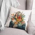 thumbnail image 3 of Creative Products Fall Girl Face Covered Flowers 18x18 Spun Poly Pillow, 3 of 3