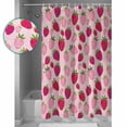 thumbnail image 3 of Shower Curtain Bathroom Set Strawberries on Pink Background Waterproof Fabric Shower Curtains with Grommets&Hooks Cute Red Fruit Privacy Bath Curtain for Bathtub 72x84in, 3 of 7