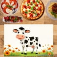 thumbnail image 2 of Joocar Cartoon Cow With Flowers Design Linen Table Mats Set Of 4 For Home Kitchen Table Decor 12x18 inch, 2 of 5