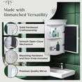 thumbnail image 4 of Bethpage Wooden Corner Medicine Cabinet w/Mirror Wall Mount White Hardwood Bathroom Storage 27" x 20" Double Shelf Storage Cabinet w/ Screws Renovators Supply, 4 of 13