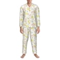 thumbnail image 3 of Fuzoiu Easter Rabbit Print Men's Long-Sleeved Pajama,Lounge Button Down Nightwear,Mens Notch Collar Pajama Set -Medium, 3 of 7