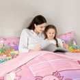 thumbnail image 5 of Manfei Letter E Print 7 Pieces Full Size Bedding Sets,Charming Axolotl Full Size Bed in a Bag,Pink,Pink Reversible, 5 of 7