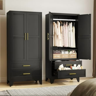 Polifurniture Denmark 71 in. 4 Door Modern Adult Armoire with 2