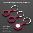 thumbnail image 3 of Funda de llavero de silicona con localizador de fundas para Apple Airtags Tracker Wine Red Red, 3 of 9