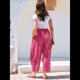 thumbnail image 5 of Pantalones Palazzo Harem Informales Holgados con Cordón para Mujer, para Verano, Playa, Viajes, Vacaciones, con Bolsillos. Rosa Roja XL, 5 of 6