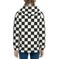 thumbnail image 6 of Naloa Black and White Checkerboard Teenage Zipper Hoodie, Long Sleeve Zip Up Hoodies Casual Jackets Tops for 7-12 Years-Small, 6 of 6