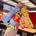 thumbnail image 2 of LLavero de Bob Esponja con figuras de dibujos animados, colgante de bolsa de coche, llavero de pareja, Patricio, Calamardo, tentáculos, regalo de juguetes para niños, 2 of 5