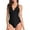 Black, variant on Attraco Women One Piece Swimsuit Front Cross Backless Sports Racerback Fashion Color Block Swimwear