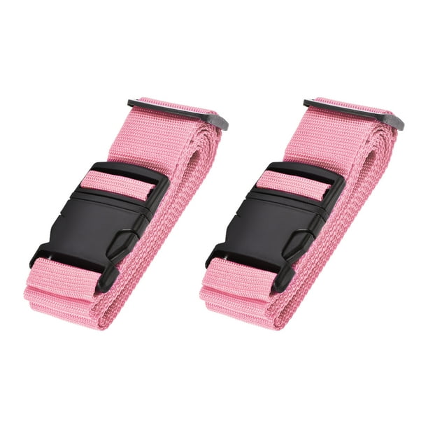 Luggage Straps Suitcase Belts with Buckle Label, 2Mx5cm Adjustable  Polypropylene Travel Bag Packing Accessories, Pink 2Pcs 