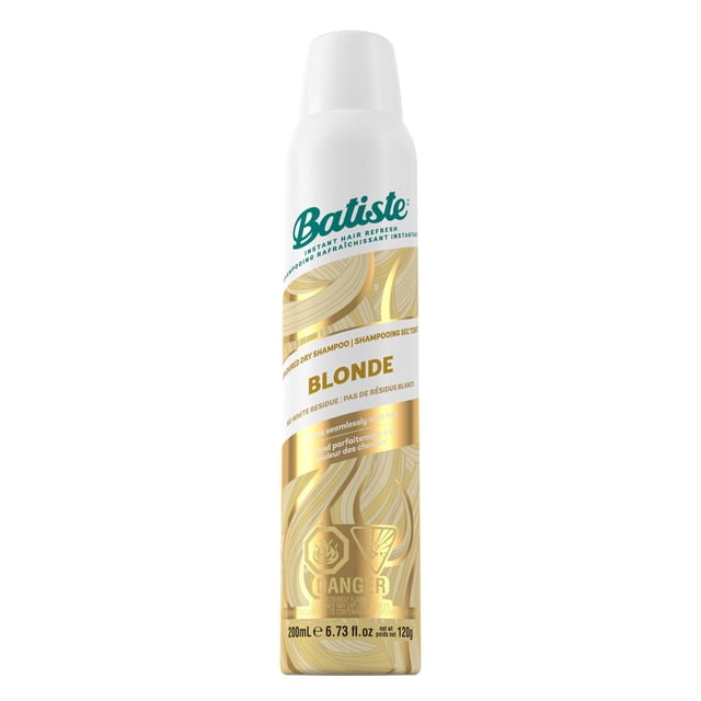 Batiste Shampooing Sec pour Cheveux Blonds, pour Cheveux Blonds, Rafraîchit les Cheveux et Absorbe le Sébum entre les Lavages, Shampooing Sans Eau pour Ajouter de la Texture et du Volume aux Cheveux, 200-ml