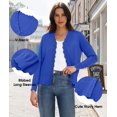 thumbnail image 5 of EASYBRA Women V Neck Button Down Cardigan Long Sleeve Ribbed Knit Slim Fit Sweater, 5 of 6