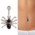 thumbnail image 4 of Women's Navel Ring Spider Design Belly Button Ring Body Piercing Jewelry, 4 of 10