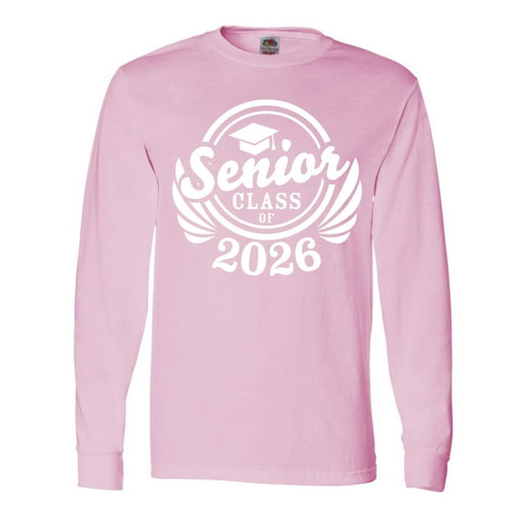 Inktastic Senior Class of 2026 in White with Graduation Cap Long Sleeve T-Shirt