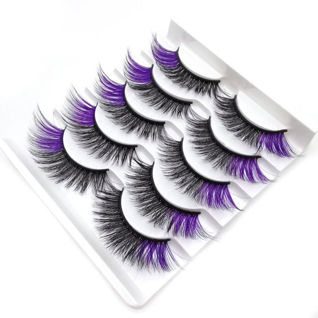 Boc 5 Pairs False Eyelash Charming Curly Waterproof Thin Long Wispy Natural False Lashes for Female