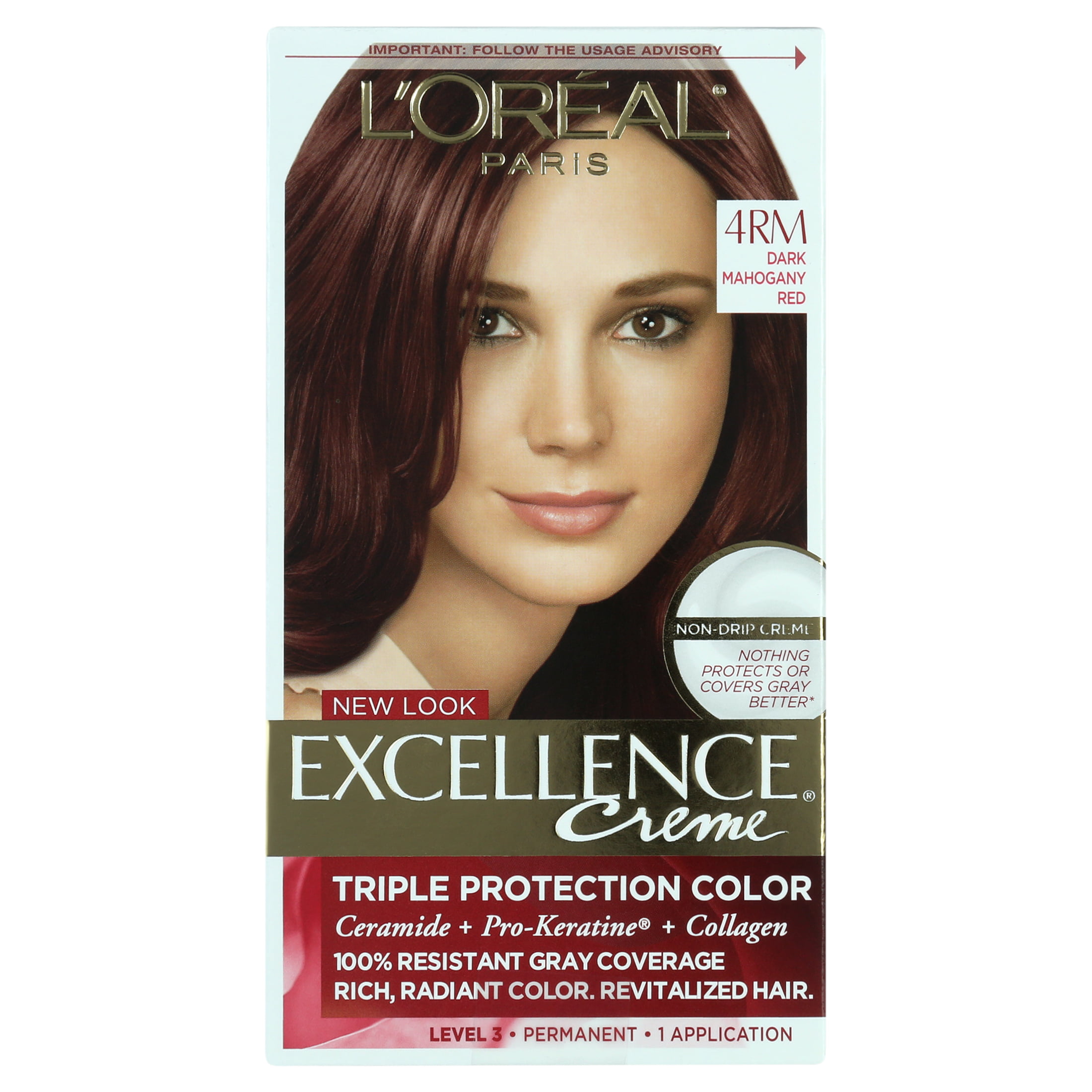 L'Oreal Paris Excellence Creme Permanent Hair Color, 4RM Dark Mahogany Red  