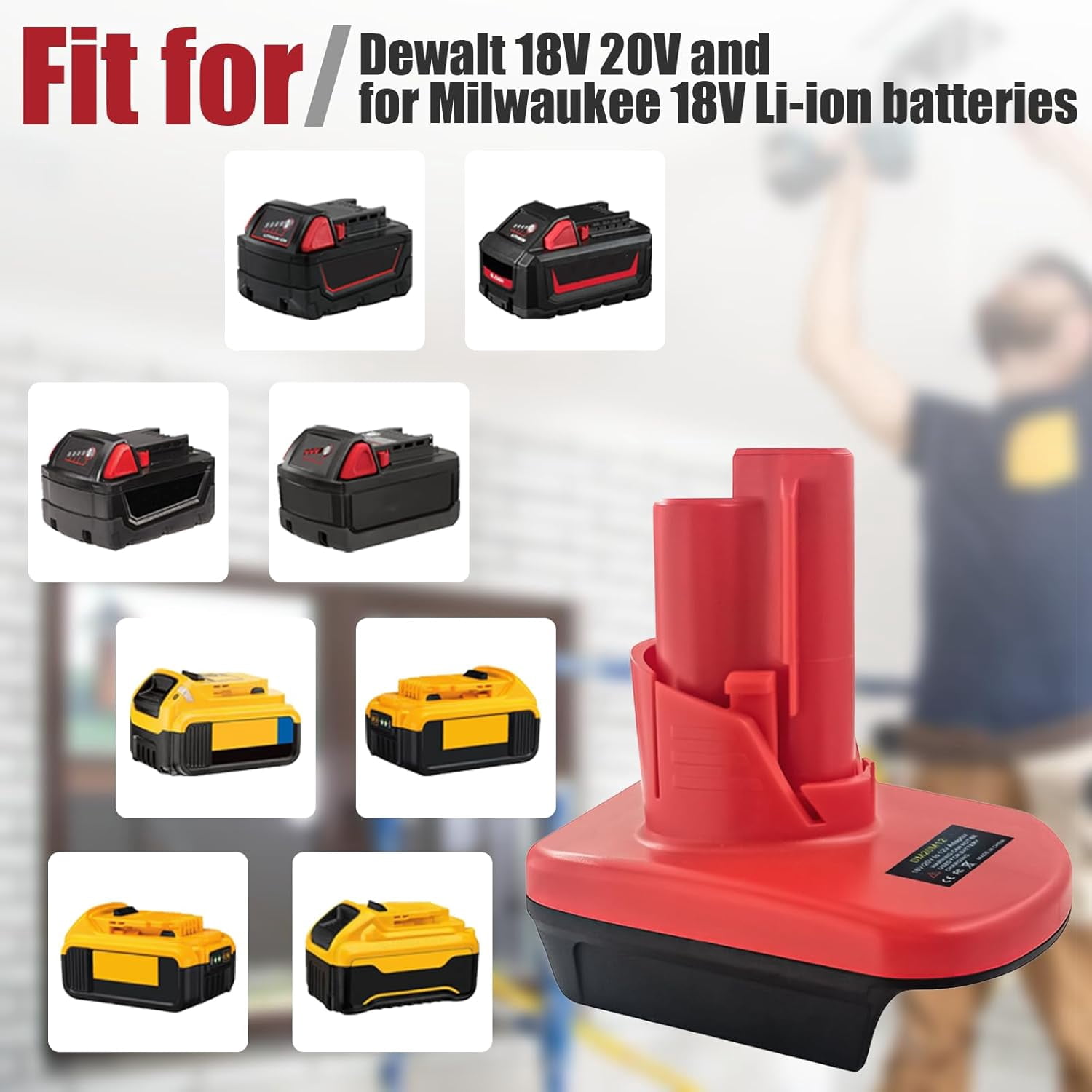 EID Battery Adapter for Milwaukee 12V,for Dewalt 20V Max & for Milwaukee 18V M18 Li-Ion battery convert to work for Milwaukee 12V M12 Cordless Tools Converter