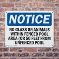 thumbnail image 4 of (2 Pack) No Glass Or Animals Within Fenced Pool Area OSHA Notice Sign 14 Inch X 10 Inch Plastic Sign, Weather Resistant, UV Protected for Workplace, Business, and Construction Site,, 4 of 8
