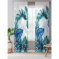 thumbnail image 5 of Sheer Curtains 96 Inches Long, Blue Teal Leaves Semi Sheer Curtains Light Filtering Window Treatment, Summer Botanical Watercolor Leaf Privacy Voile Drapes for Living Room Bedroom 52x96 Inch, 5 of 7