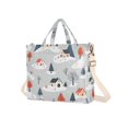 thumbnail image 7 of FORMRS Womens Corduroy Tote Bag Crossbody Shoulder Handbag with Pocket, Cartoon Blue Houses, 7 of 7