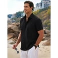 thumbnail image 2 of RICHCOIN Men's Linen Shirts Short Sleeve Casual Shirts Button Down Shirt for Men Summer Beach Shirt, 2 of 7