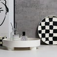 thumbnail image 4 of Round Storage Organizer Tray Checkerboard Design Plate Container Tray for Fruit Perfume Jewelry White， Small, 4 of 12