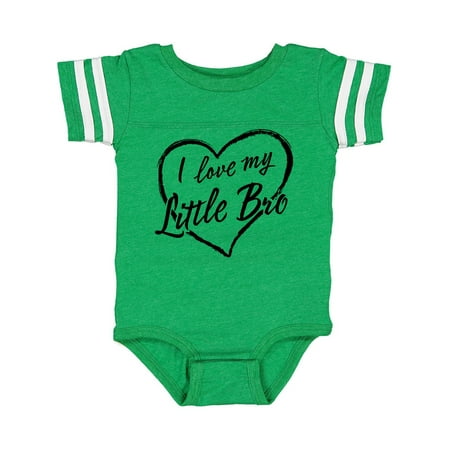 

Inktastic I Love My Little Bro in Black Chalk Heart Gift Baby Boy or Baby Girl Bodysuit