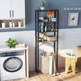 thumbnail image 3 of Topbuy Over The Toilet Storage 4-Tier Industrial Over-the-Toilet Space Saver Storage Rack w/ Adjustable Feet & Anti-Toppling Devices, 3 of 7
