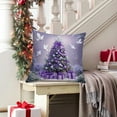 thumbnail image 5 of Xuniizn Christmas Pillow Covers 18x18 inch Xmas Decorations Soft Plush Faux Fur Wool Christmas Throw Pillow Cases Winter Holiday Decor for Sofa Living Room, Purple, 5 of 7