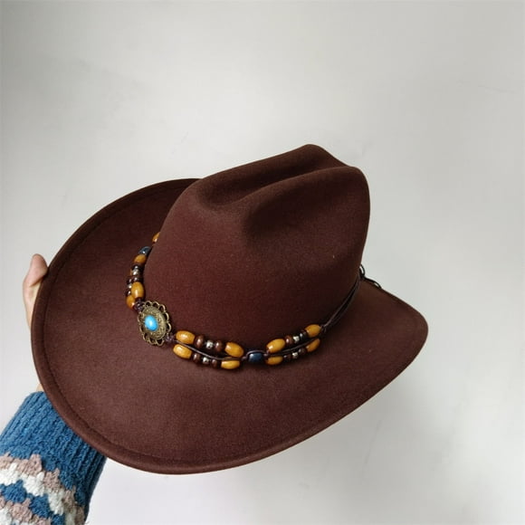 Outdoor straw hat men summer seaside beach hat western cowboy hat men's camping sun hat sunscreen sun hat - 13 / 55-58CM