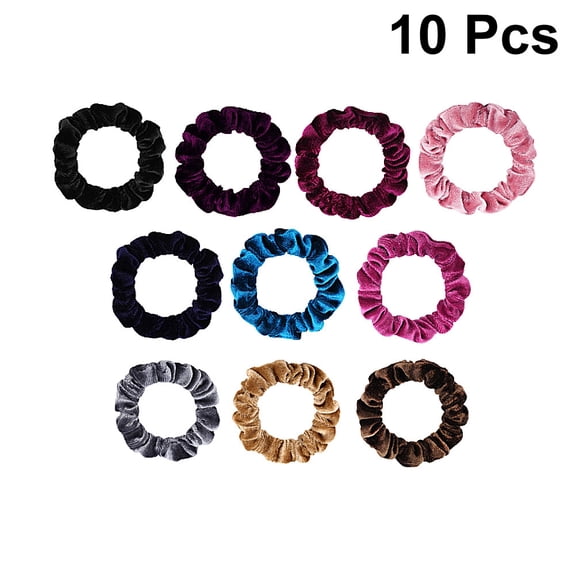 LOLIPPYY 10Pcs Hair Bands for Women Thick Hair Assorted Color High Stretch Seamless Accessories Keeps Hair in Place