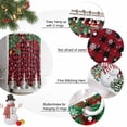 thumbnail image 4 of Christmas Tree Shower Curtain, 36" x 72", Snowman Winter Snowflakes Red Black Plaid Waterproof Bathroom Curtain Washable Shower Curtain Set with 12 Hooks, 4 of 6