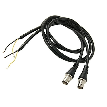 Unique Bargains 2pcs CCTV Surveillance System Female BNC Jack to 2 Pin Wire Video Cable 80cm