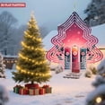 thumbnail image 2 of Stylish Metal Hanging Christmas Tree Wind Spinner - Concentric Lines Festive Candles Floral Accents - Perfect for Yard & Garden Decor, 2 of 7