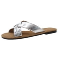 thumbnail image 1 of Zapatos Verano Sandalias Planas Correa Cruzada Cómodo Punta Abierta Ancho para Mujer, 1 of 9
