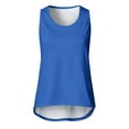 thumbnail image 4 of Rigardu Womens Workout O Neck Sleeveless Breathable Backless Tank Yoga Tops Shirt Dark blue+M, 4 of 5