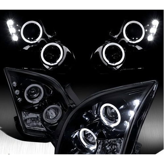 Fit 2006-2009 Ford Fusion Black Smoke LED Halo Projector Headlights Left Right